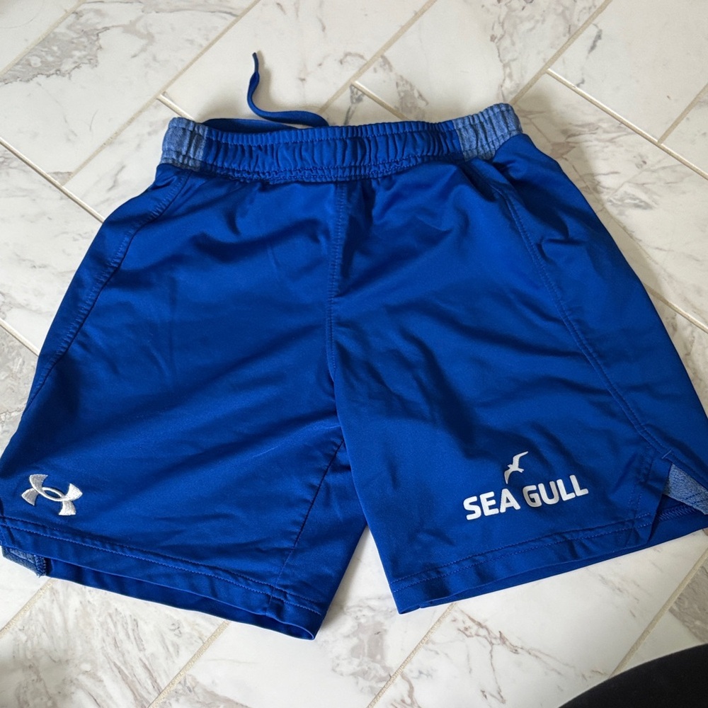 Under Armour Men’s Royal Blue Athletic Shorts with Sea Gull Logo